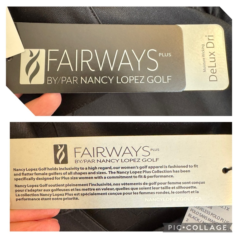 New With Tags Nancy Lopez Golf Fairways Plus Optic Sleeveless Polo Blue Size 1X - Picture 7 of 15